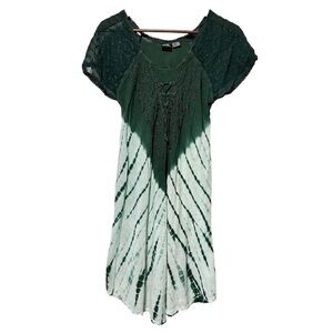 Green Tie-Dye Midi Dress | Cottagecore Fairycore Garden Summer Whimsical